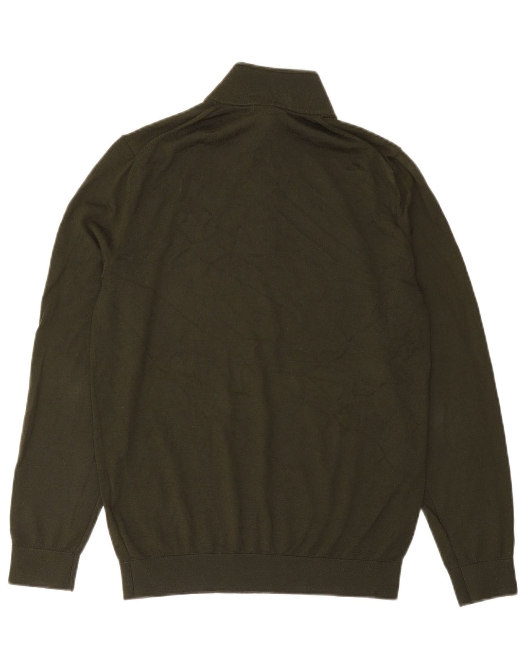 Reiss Mens Zip Neck Jumper Sweater Large Green Acrylic