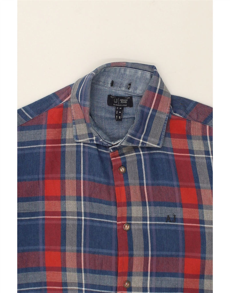 ARMANI Mens Shirt Small Blue Check | Vintage Armani | Thrift | Second-Hand Armani | Used Clothing | Messina Hembry 