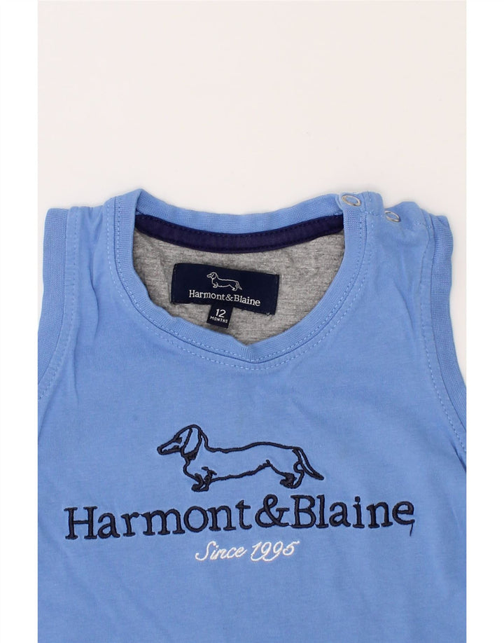 HARMONT & BLAINE Baby Boys Graphic Vest Top 9-12 Months Blue Vintage Harmont & Blaine and Second-Hand Harmont & Blaine from Messina Hembry 