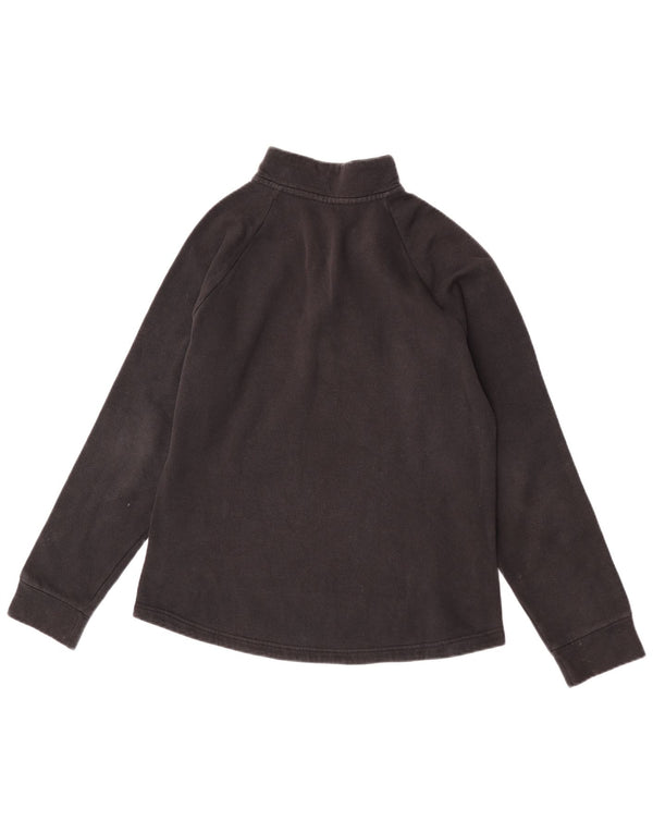Adidas Womens Zip Neck Top Long Sleeve UK 12/14 Medium Black Cotton