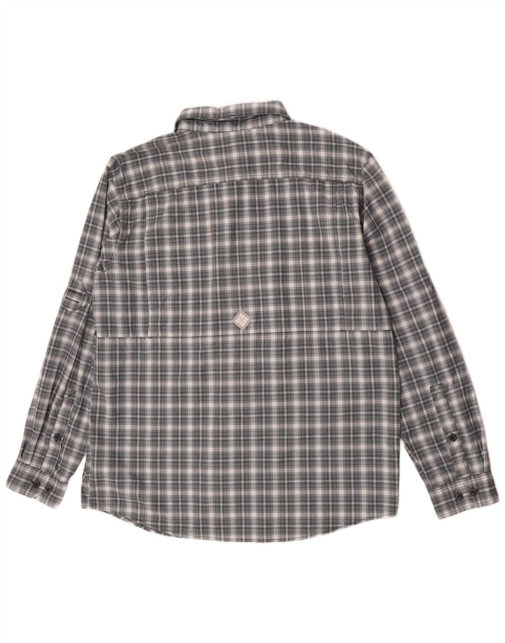 Columbia Mens Shirt Large Grey Check Nylon