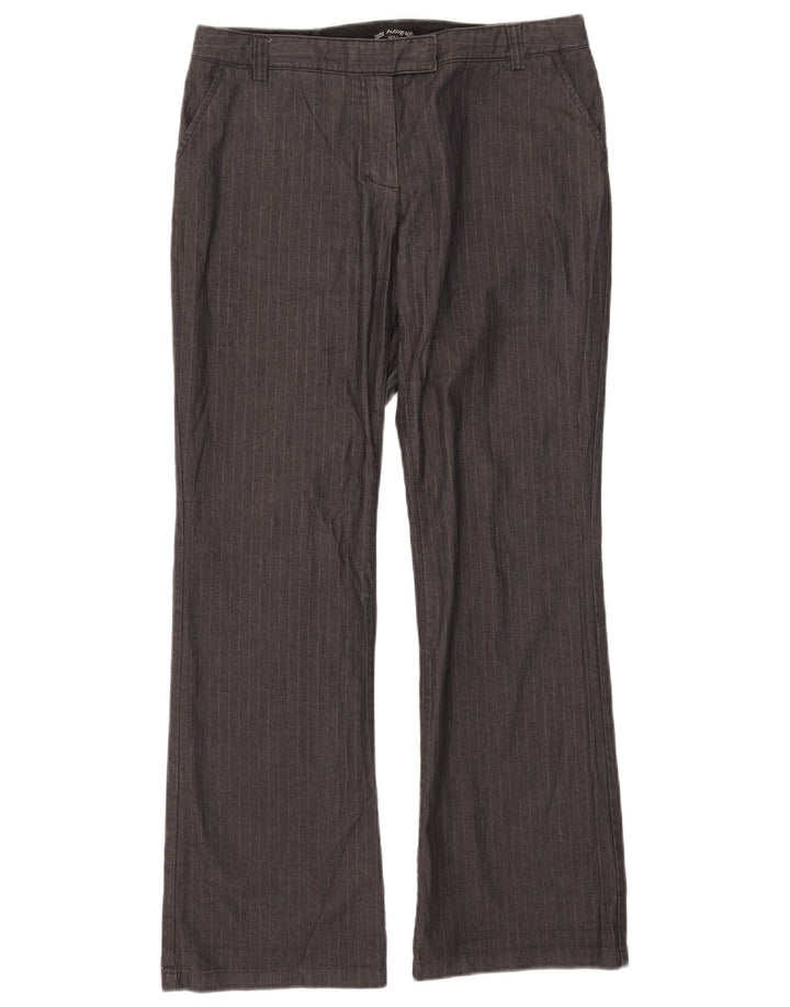 Marks & Spencer Womens Autograph Chino Trousers W31 L30 Grey Pinstripe