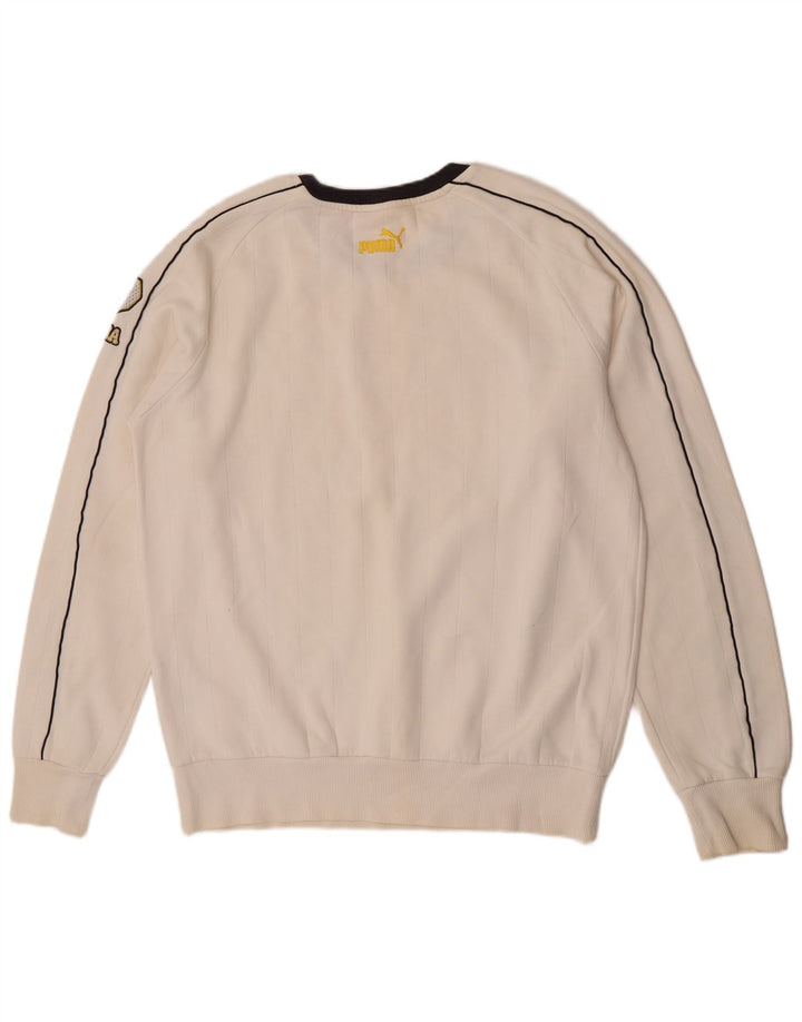 Puma Mens Graphic Sweatshirt Jumper Large White Cotton