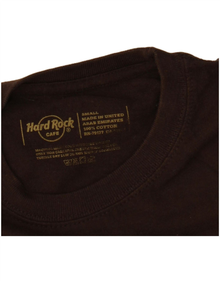 Hard Rock Cafe Mens Madrid Graphic T-Shirt Top Small Brown Cotton