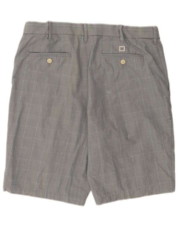 Marks & Spencer Mens Chino Shorts W36 Large Grey Check Cotton