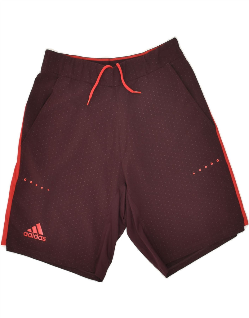 ADIDAS Mens Sport Shorts Small Burgundy Spotted | Vintage Adidas | Thrift | Second-Hand Adidas | Used Clothing | Messina Hembry 