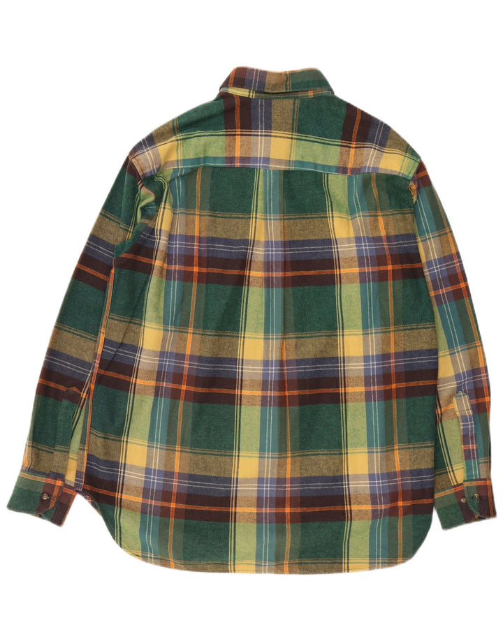 Brandi Mens Flannel Shirt Large Green Plaid Cotton
