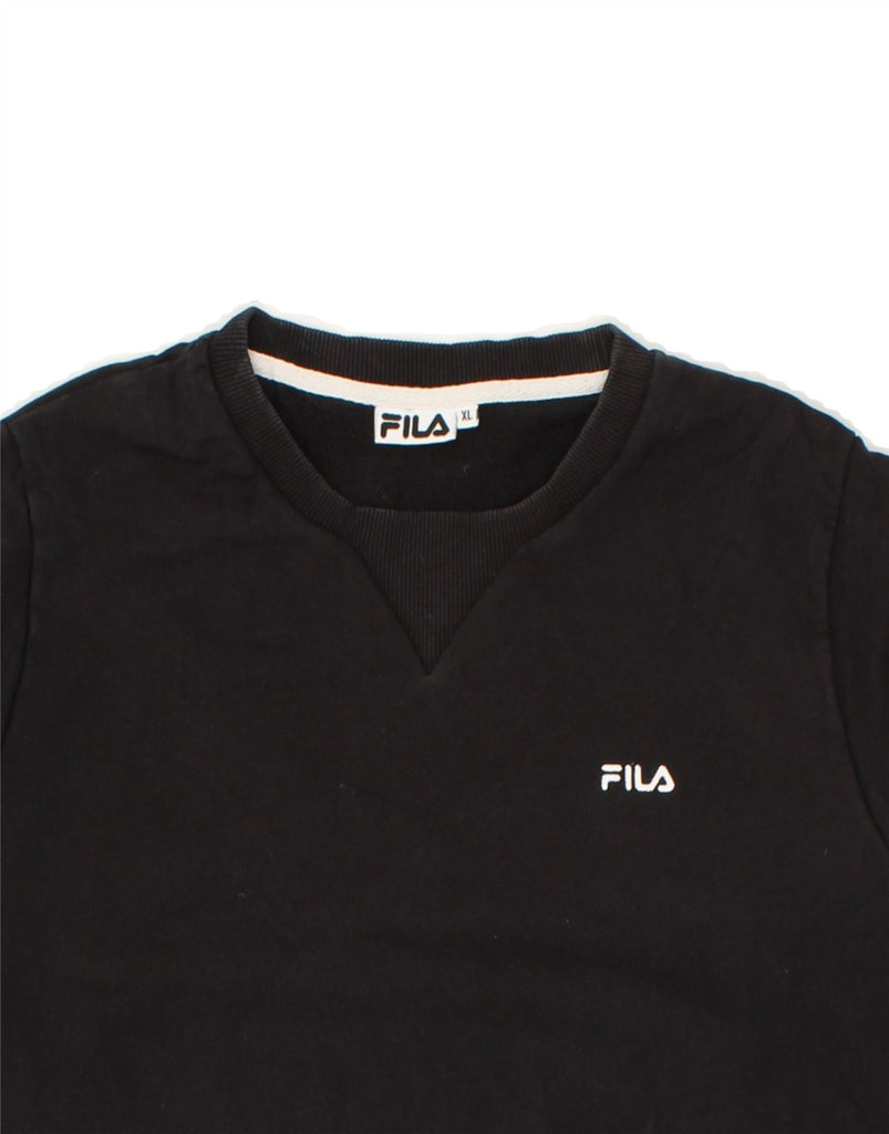 FILA Mens Sweatshirt Jumper XL Black Cotton Vintage Fila and Second-Hand Fila from Messina Hembry 