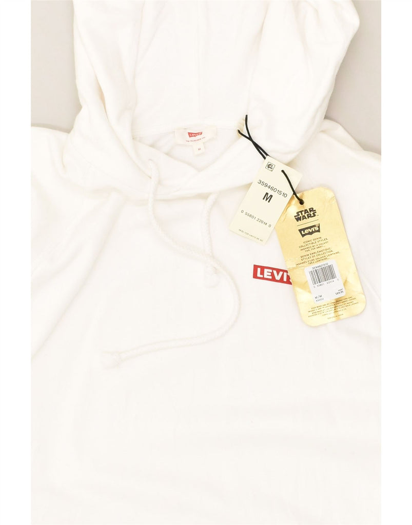 LEVI'S Mens Graphic Hoodie Jumper Medium White Cotton | Vintage Levi's | Thrift | Second-Hand Levi's | Used Clothing | Messina Hembry 