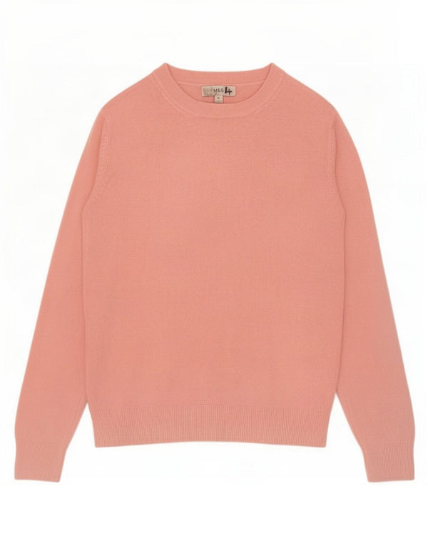 Marks & Spencer Womens Boat Neck Jumper Sweater UK 12 Medium Pink Acrylic