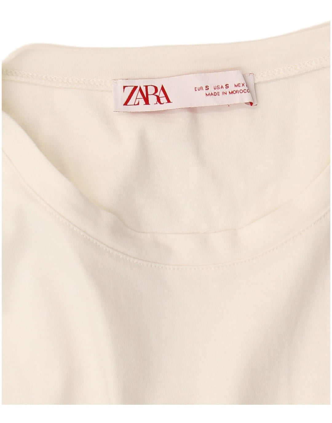 ZARA Womens T-Shirt Top UK 10 Small White