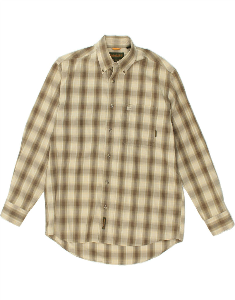 TIMBERLAND Mens Shirt Medium Khaki Check Cotton | Vintage Timberland | Thrift | Second-Hand Timberland | Used Clothing | Messina Hembry 