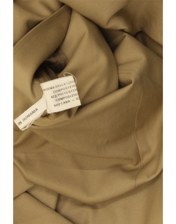Vintage Mens Reversible Overcoat UK 40 Large Beige Polyester