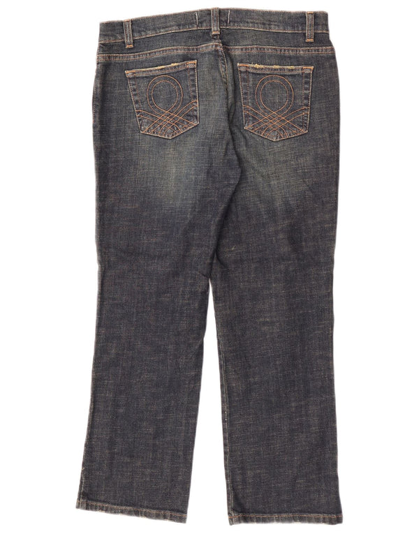 Benetton Womens Cropped Jeans IT 44 Medium W30 L25 Navy Blue Cotton