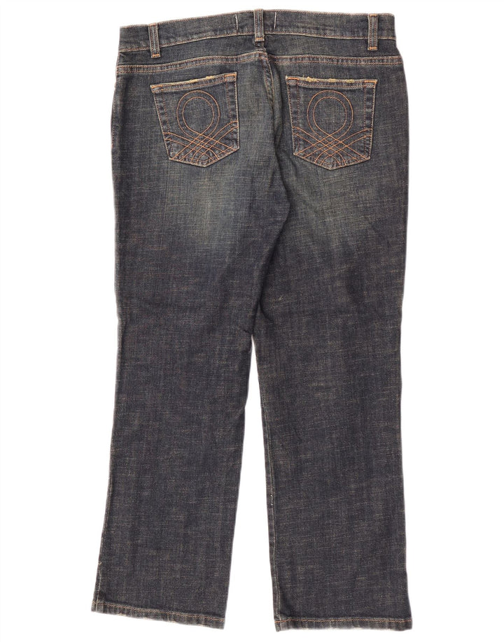 Benetton Womens Cropped Jeans IT 44 Medium W30 L25 Navy Blue Cotton