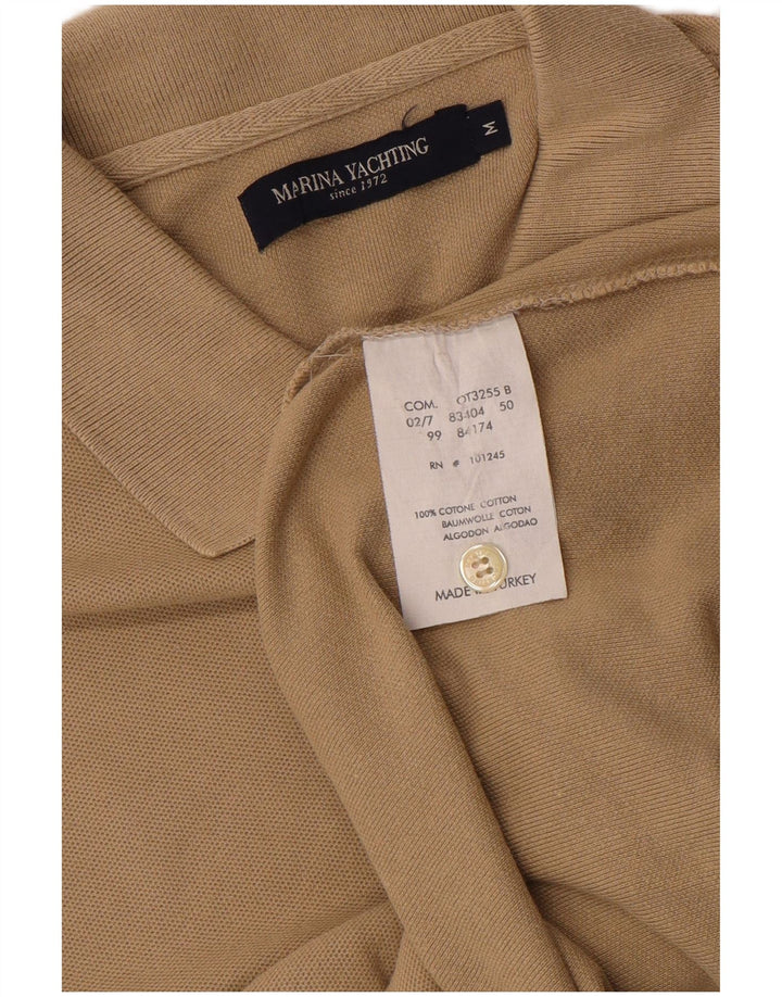 Marina Yachting Mens Polo Shirt Medium Beige Cotton