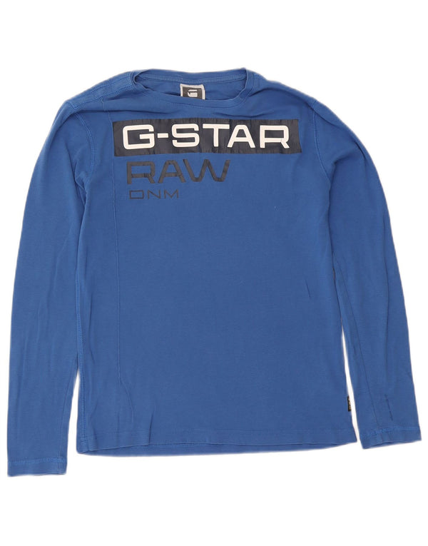 G-Star Boys Graphic Top Long Sleeve 13-14 Years Large Blue Cotton
