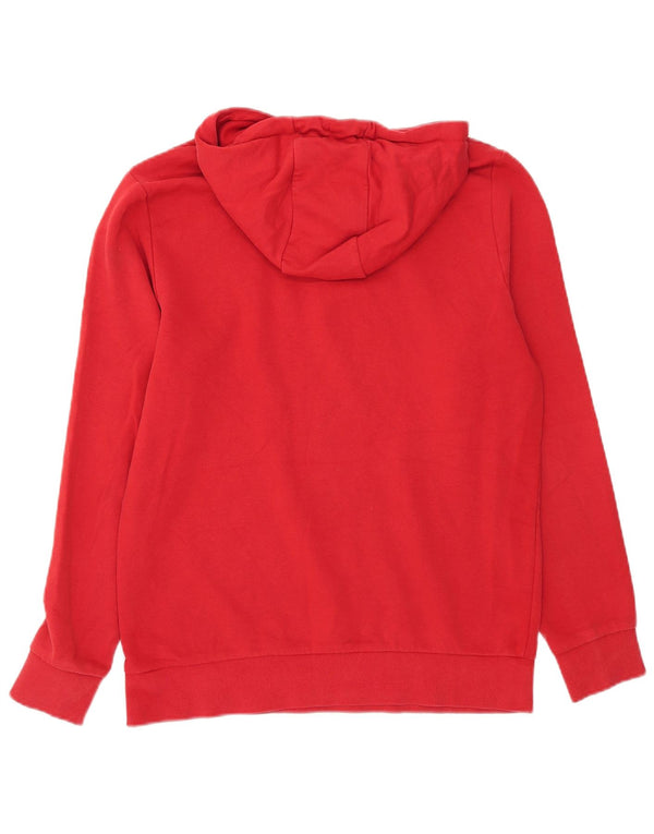 Jack & Jones Mens Graphic Hoodie Jumper Large Red Colourblock Cotton