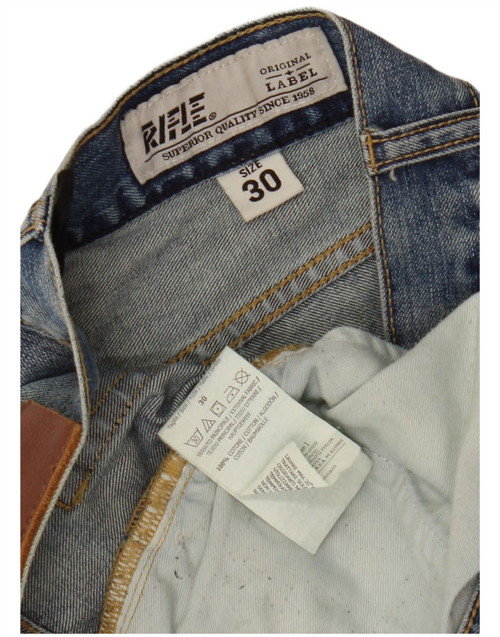 Rifle Mens Straight Jeans W30 L33 Blue Cotton