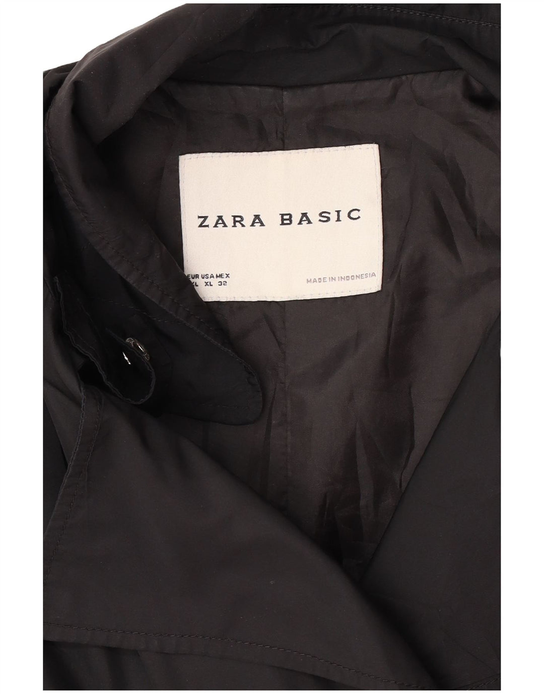 Zara Womens Trench Coat UK 18 XL Black