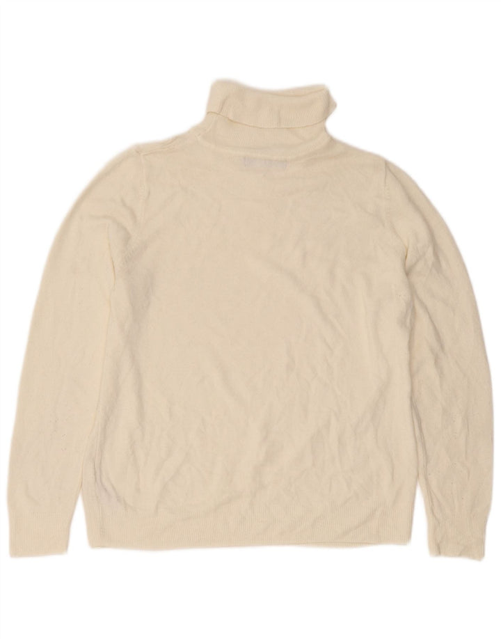 Marks & Spencer Womens Roll Neck Jumper Sweater UK 16 Large Off White