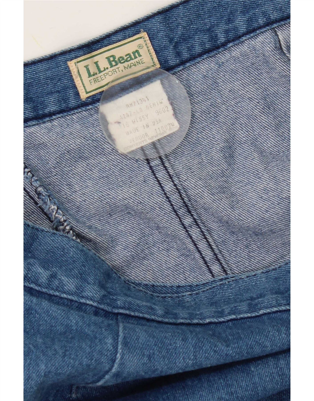 L.L.Bean Womens Denim Wrap Skirt W32 Large Blue Cotton