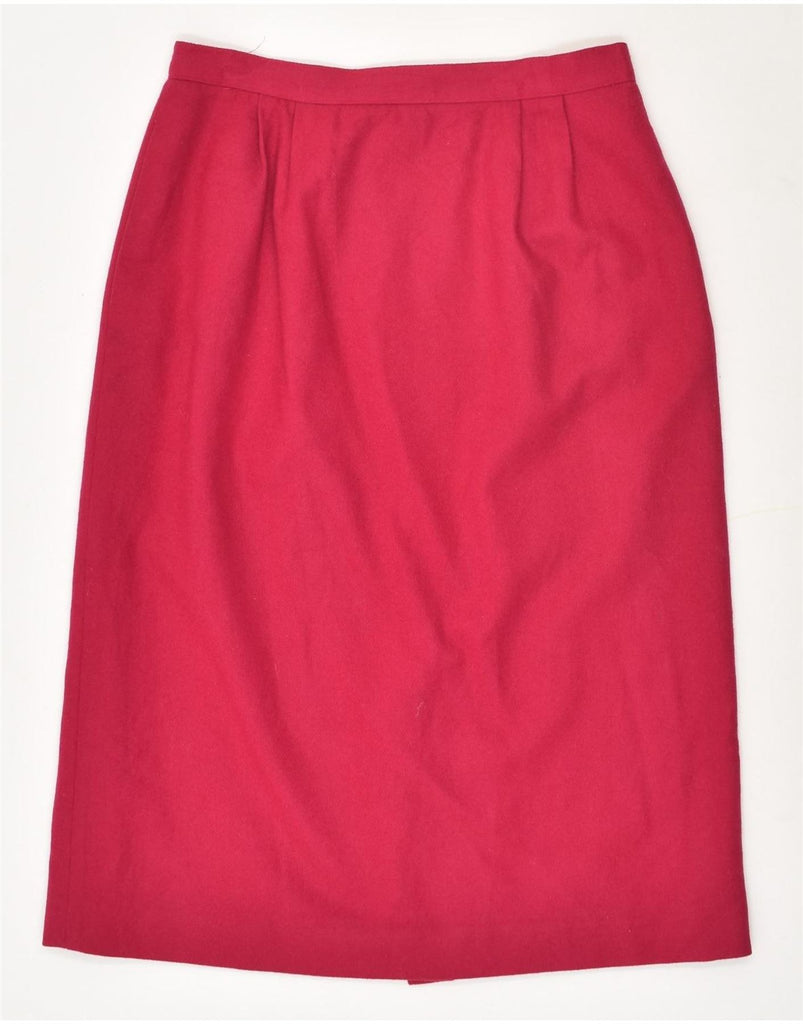 VINTAGE Womens Midi Skirt UK 12 Medium W28 Pink Wool | Vintage Vintage | Thrift | Second-Hand Vintage | Used Clothing | Messina Hembry 