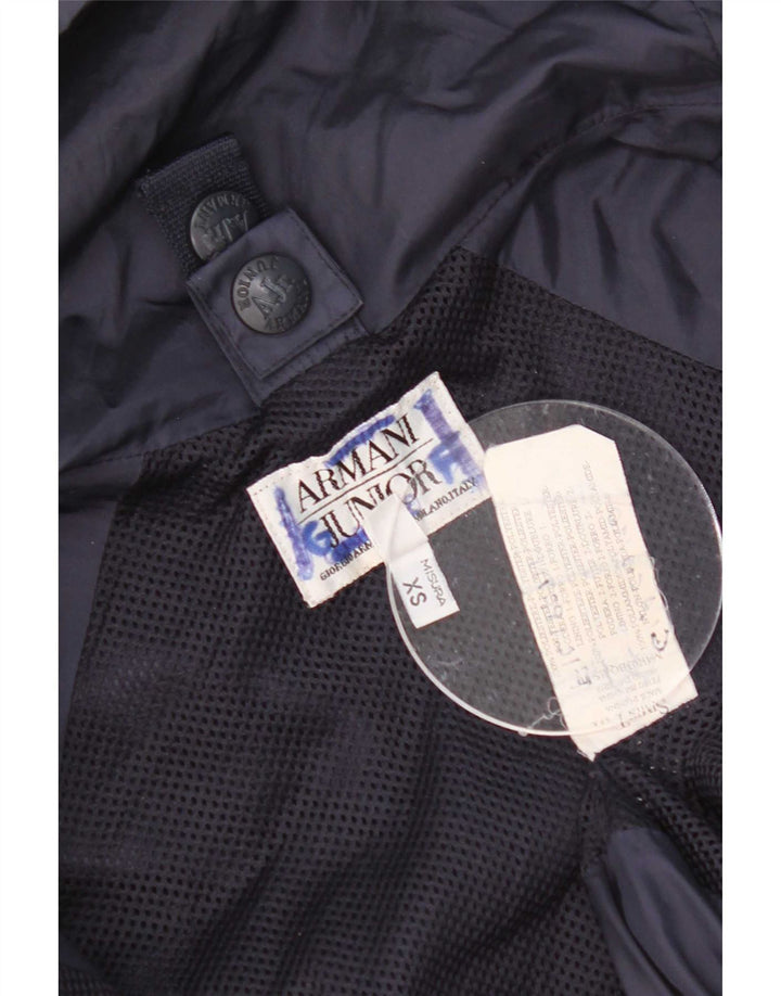 Armani Boys Hooded Rain Jacket 10-11 Years XS Navy Blue Polyester