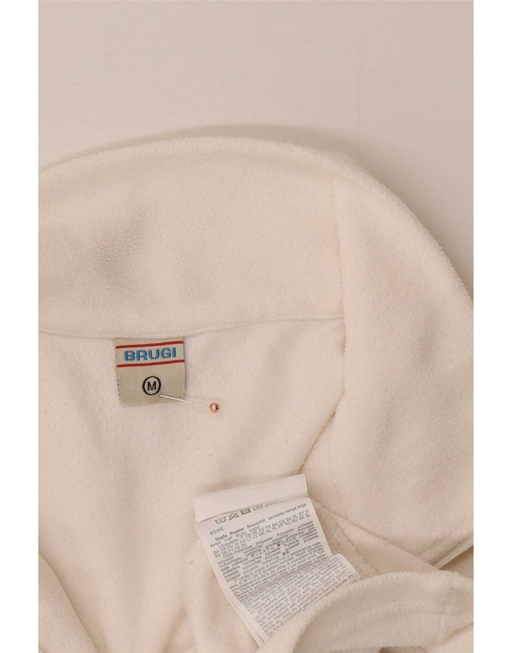 Brugi Womens Zip Neck Fleece Jumper UK 14 Medium White Polyester
