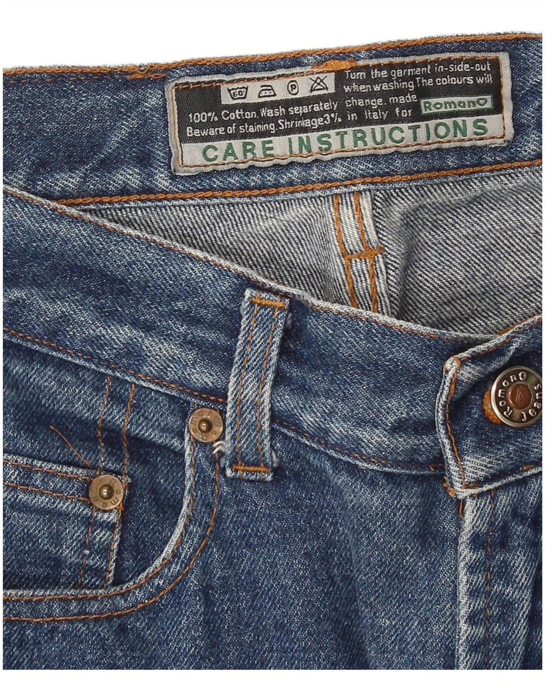 Romano Womens High Rise Slim Jeans W28 L27 Blue Cotton