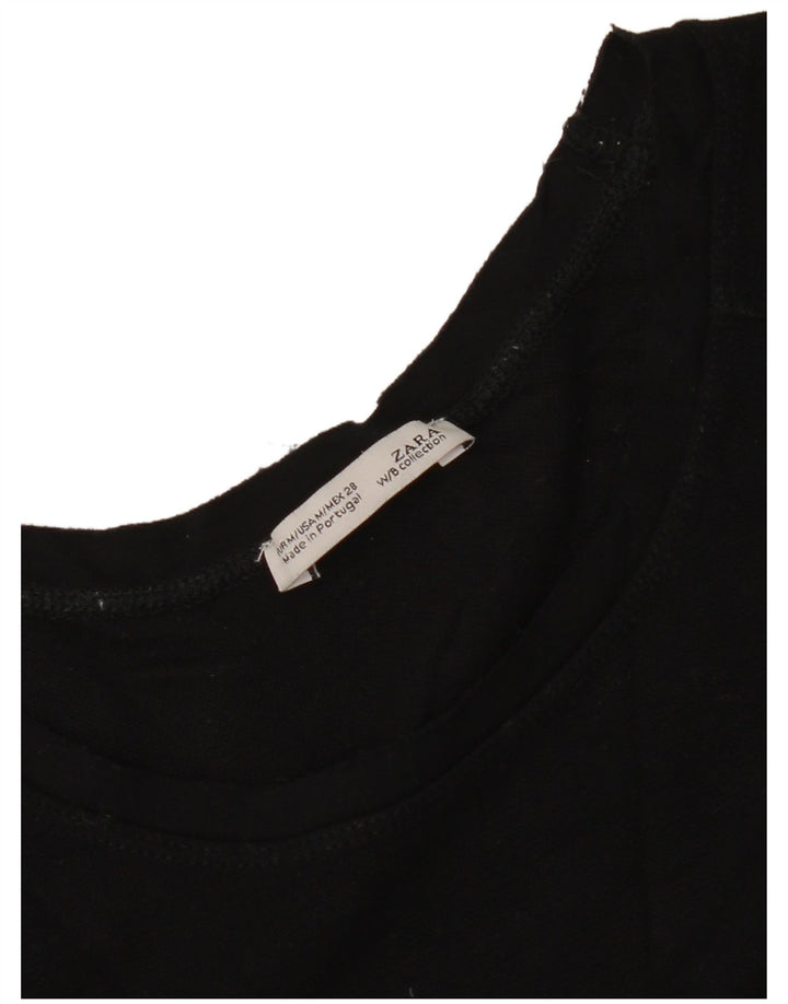 Zara Womens 3/4 Sleeve Oversized Sweatshirt Jumper UK 14 Medium Black