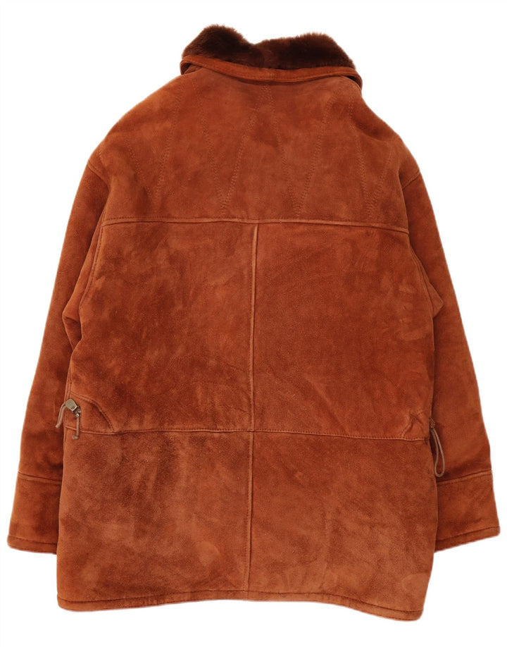 Vintage Mens Shearling Jacket UK 40 Large Brown Shearling