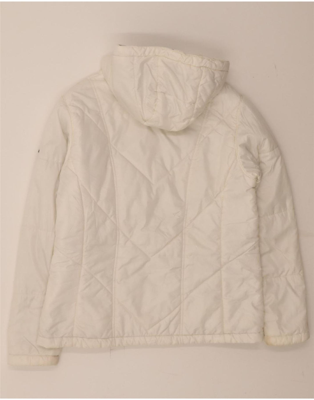 COLUMBIA Womens Hooded Padded Jacket UK 16 Large White Polyester Vintage Columbia and Second-Hand Columbia from Messina Hembry 
