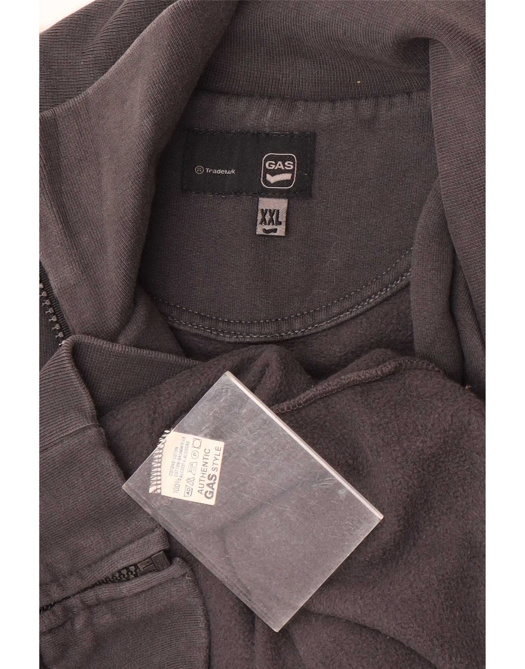 Gas Mens Graphic Tracksuit Top Jacket 2XL Grey Colourblock Cotton