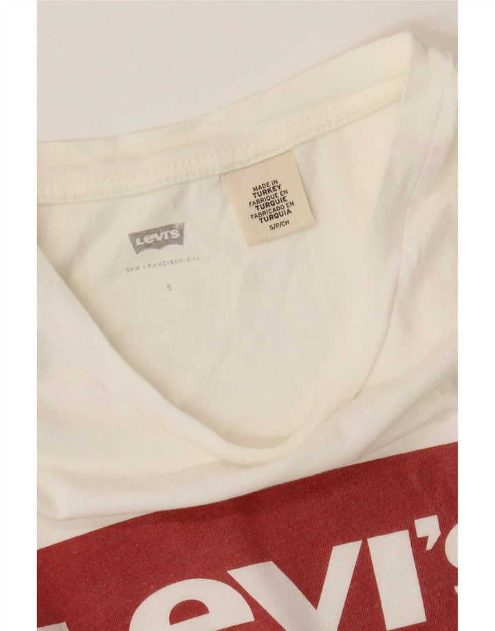 Levi's Womens Graphic T-Shirt Top UK 10 Small White