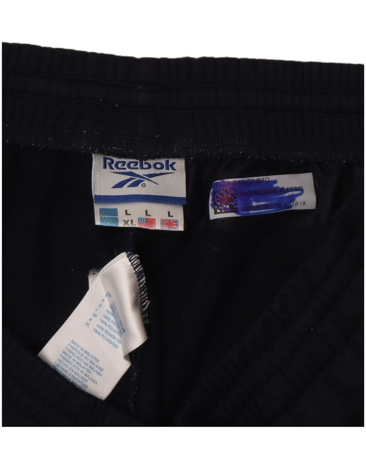 Reebok Mens Tracksuit Trousers Large  Navy Blue Polyester