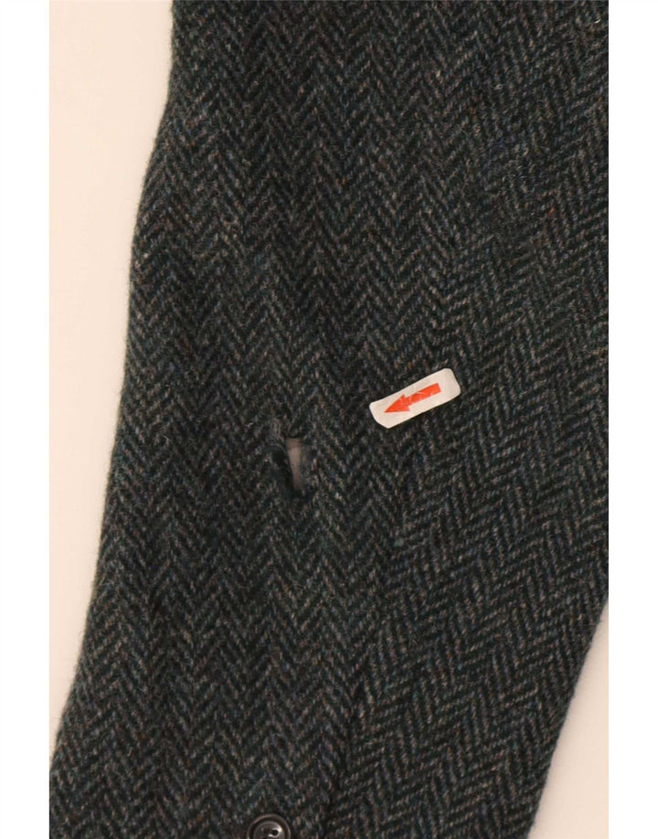 Harris Tweed Mens 2 Button Blazer Jacket IT 54 2XL Green Herringbone