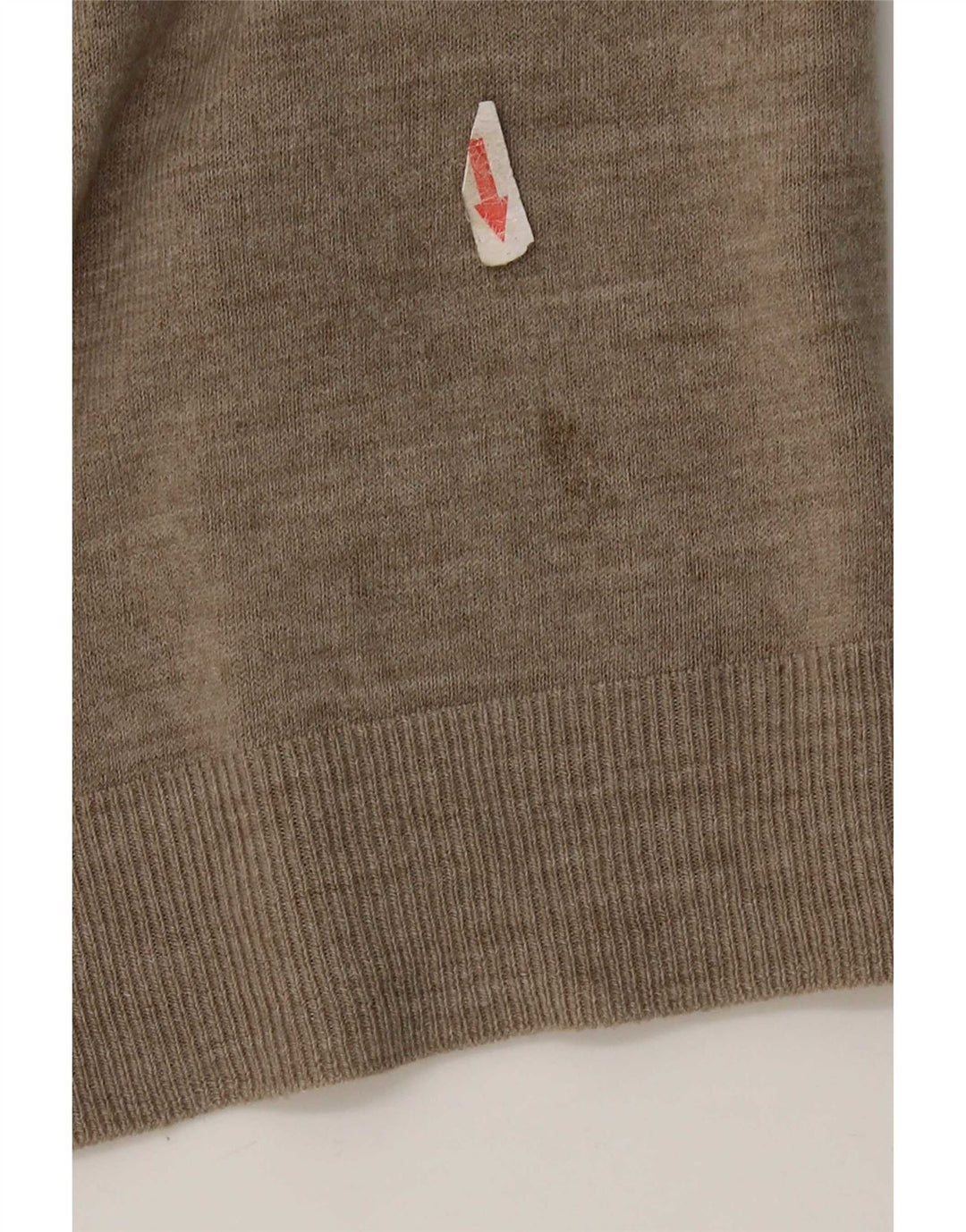 Marks & Spencer Mens Regular Fit V-Neck Jumper Sweater Large Beige Acrylic