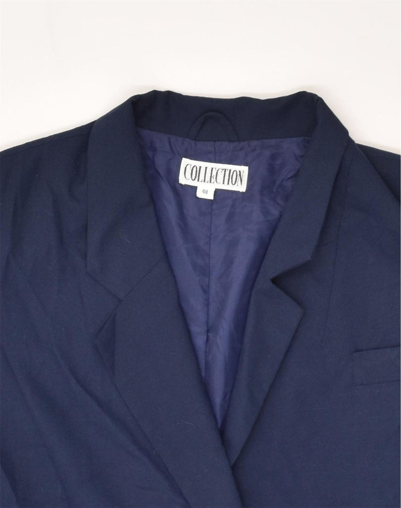 COLLECTION Womens 1 Button Blazer Jacket IT 48 XL Navy Blue | Vintage Collection | Thrift | Second-Hand Collection | Used Clothing | Messina Hembry 