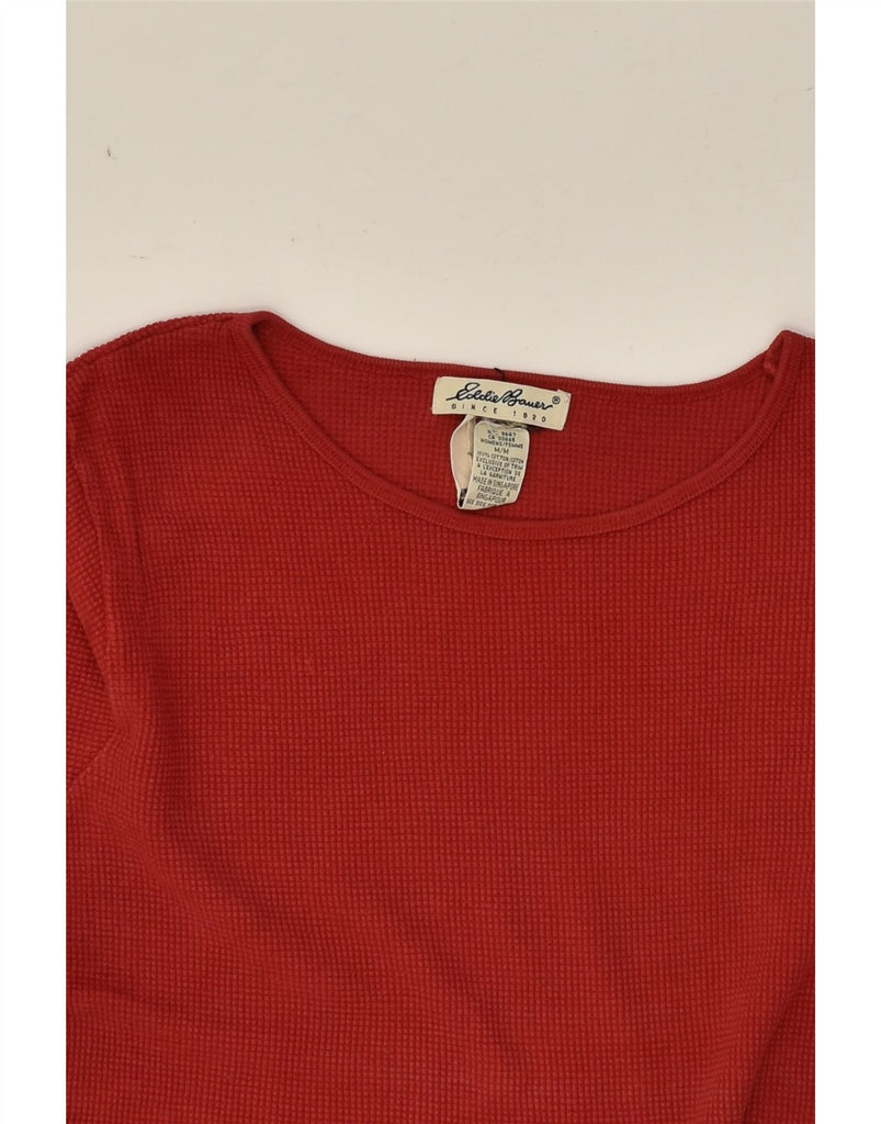 EDDIE BAUER Womens T-Shirt Top UK 14 Medium Red Cotton | Vintage Eddie Bauer | Thrift | Second-Hand Eddie Bauer | Used Clothing | Messina Hembry 