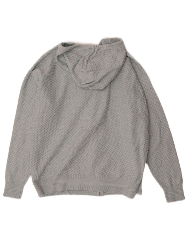 Marks & Spencer Womens Hooded Cardigan Sweater UK 14 Medium Blue
