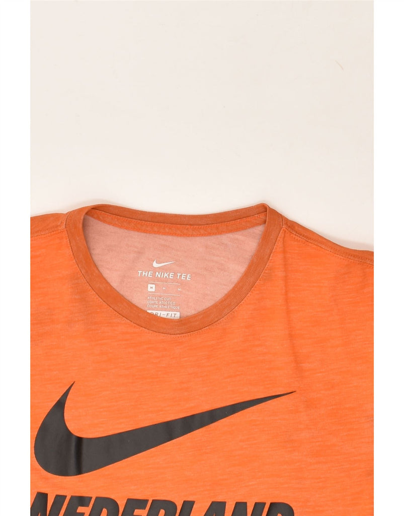 NIKE Mens Dri Fit Graphic T-Shirt Top Medium Orange Cotton | Vintage Nike | Thrift | Second-Hand Nike | Used Clothing | Messina Hembry 