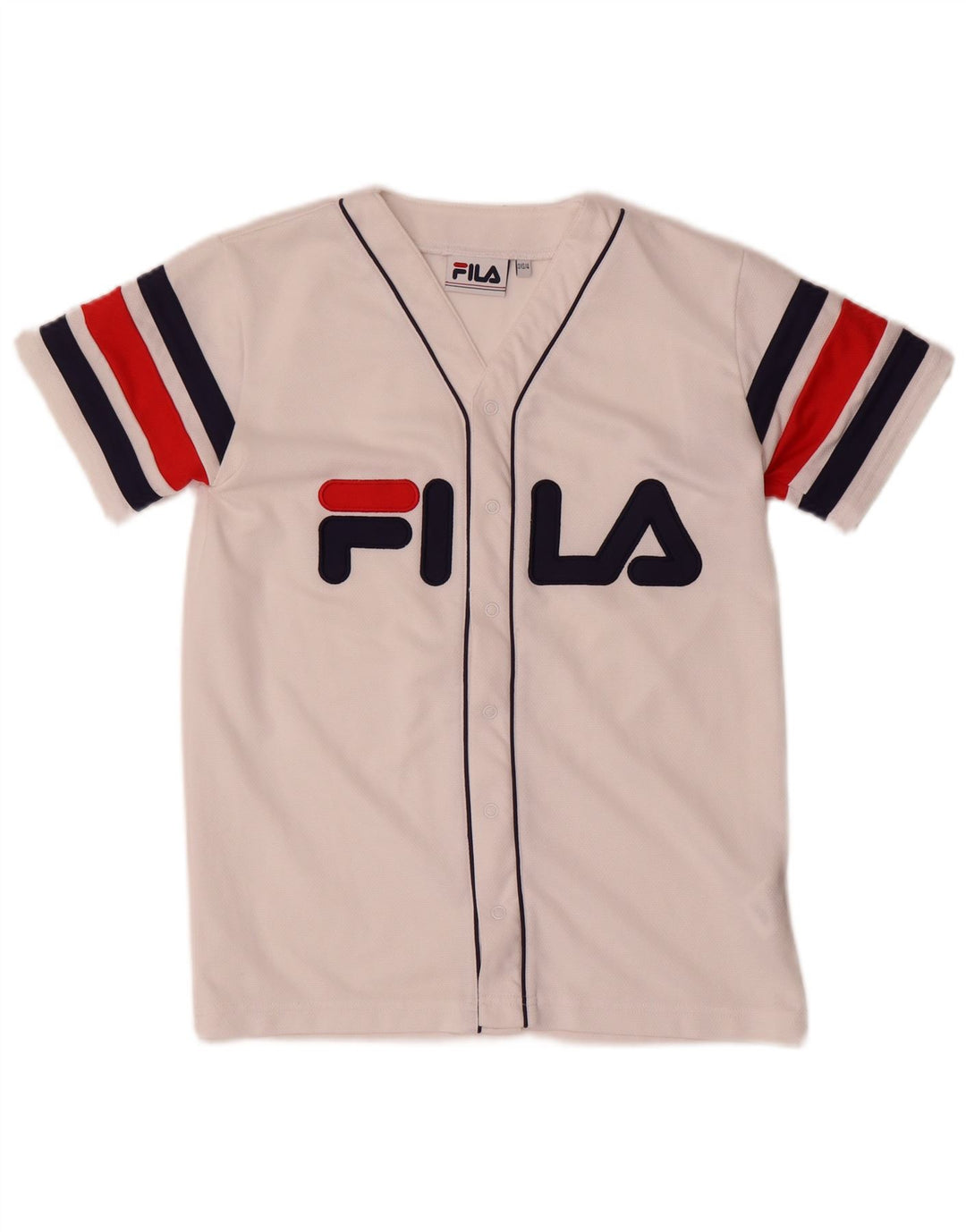 Fila Mens Graphic Jersey Top 2XS White Colourblock Polyester