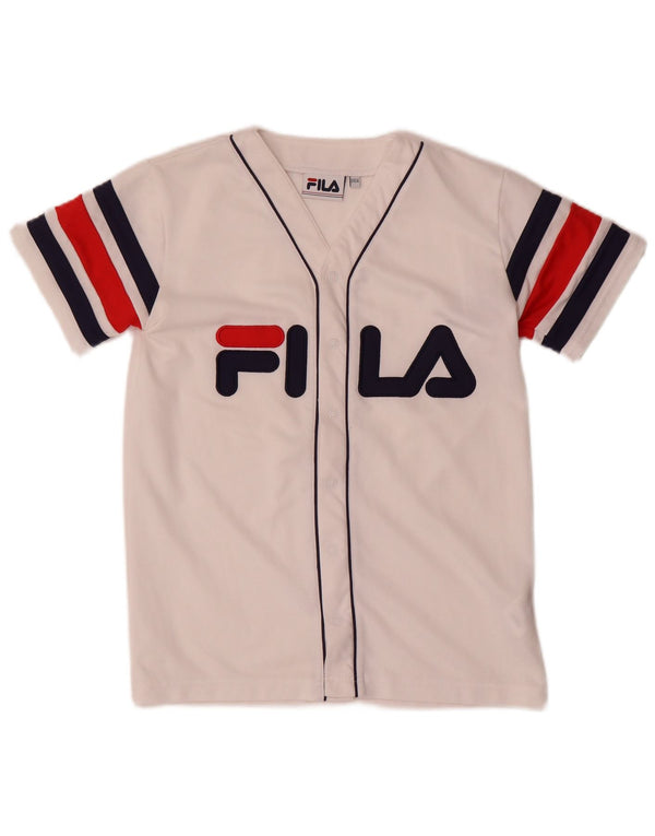 Fila Mens Graphic Jersey Top 2XS White Colourblock Polyester