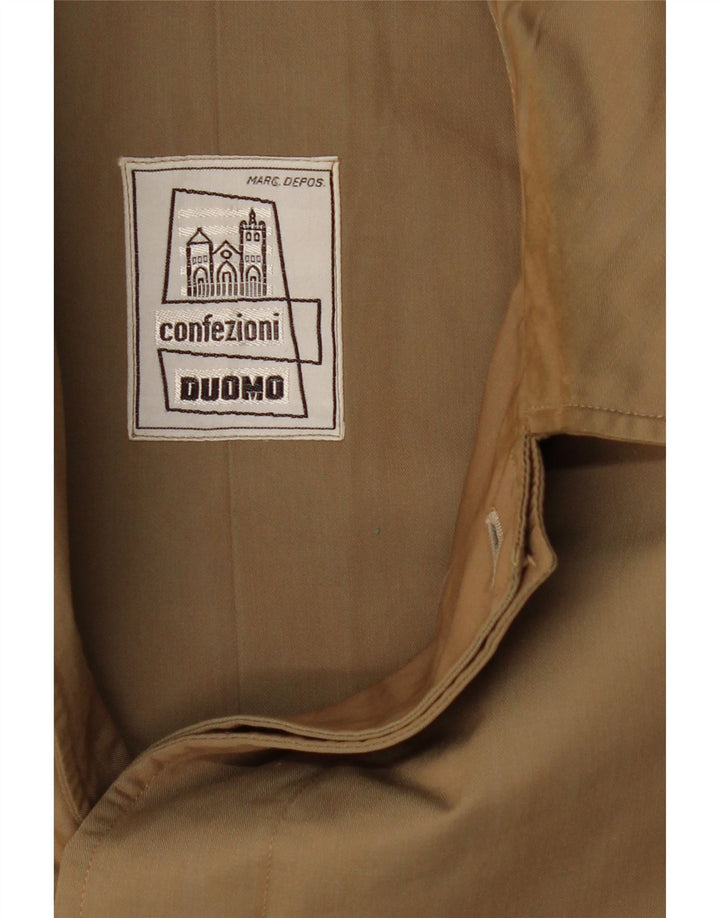 Vintage Womens Hooded Loose Fit Overcoat IT 40 Small Beige
