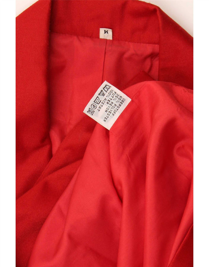 Vintage Womens Longline Double Breasted Blazer Jacket UK 14 Medium Red