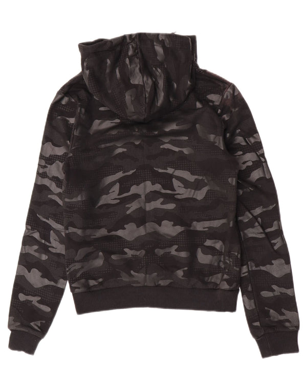 Supply &Demand Womens Graphic Hoodie Jumper UK 10 Small Black Camouflage
