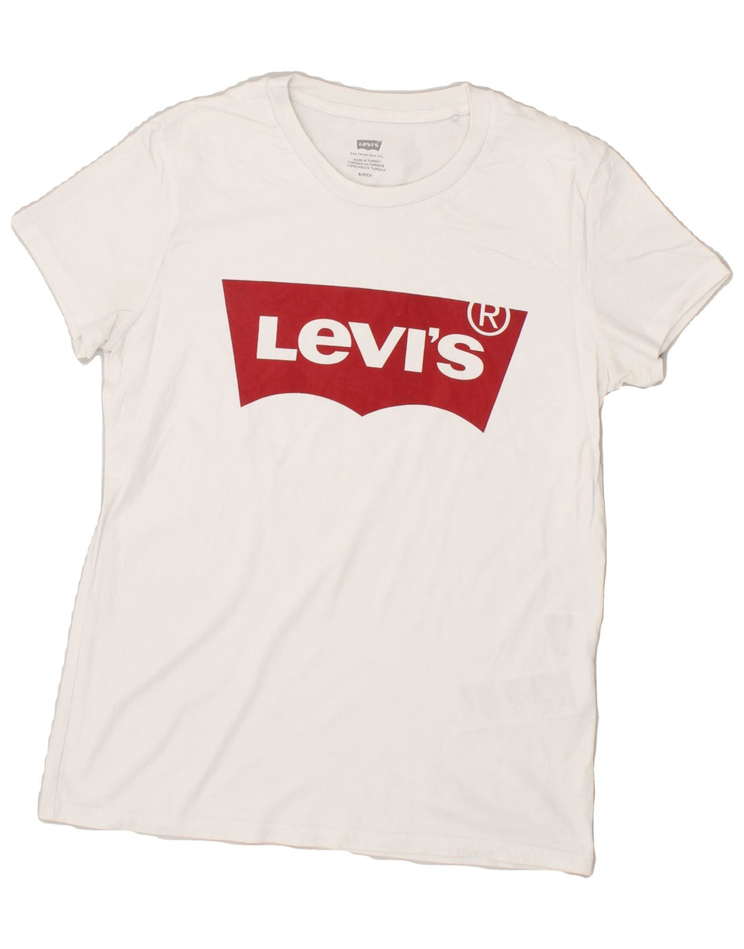 LEVI'S Womens Graphic T-Shirt Top UK 10 Small White Cotton Vintage Levi's and Second-Hand Levi's from Messina Hembry 