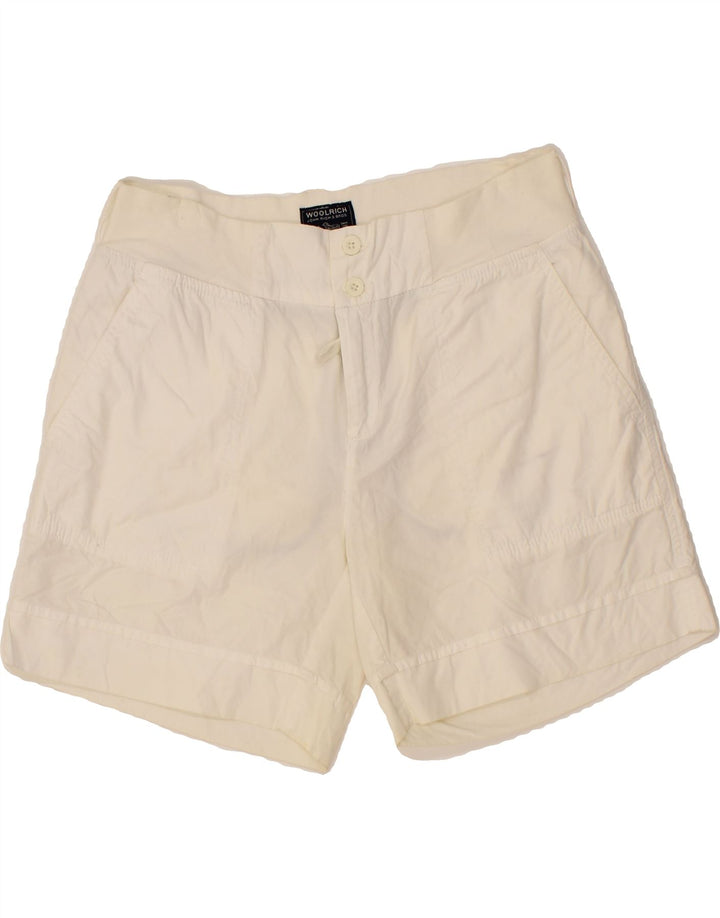 WOOLRICH Womens Chino Shorts W31 Large  White Vintage Woolrich and Second-Hand Woolrich from Messina Hembry 