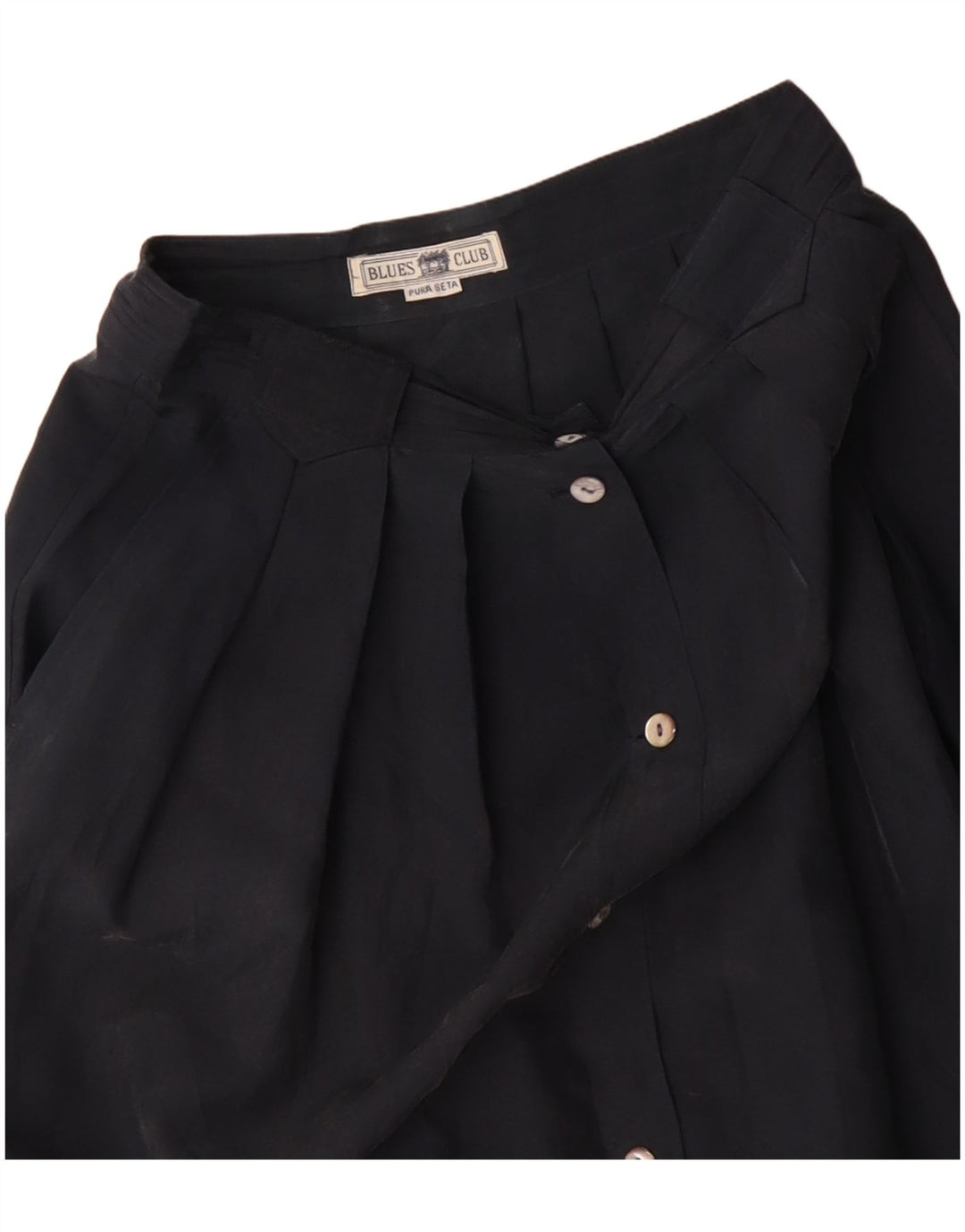 BLUES CLUB Womens High Waist A-Line Skirt W26 Small Black Silk